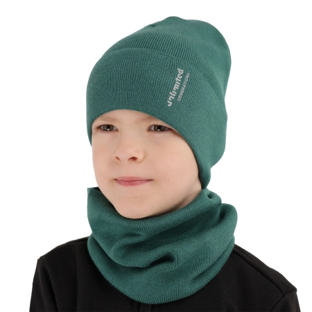 Czapka i komin dla chłopca jesienny, wiosenny komplet, z bawełną, camel Timothe-3