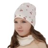 Czapka i komin dla dziewczynki jesienny, wiosenny komplet, miętowy, bawełniany Cerise-4
