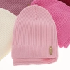 Czapka i komin dla dziewczynki jesienny, wiosenny komplet, różowy, 100% wełniany merino Chelsie-3