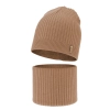 Czapka i komin dla dziewczynki jesienny, wiosenny komplet, camel, 100% wełniana merino Chelsie-2