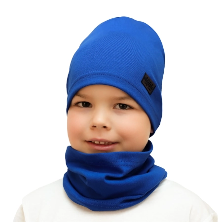Czapka i komin dla chłopca jesienny, wiosenny komplet, khaki, bawełniany Frizi-5