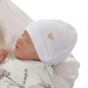 Czapka bawełniana jesienna, wiosenna dla dziewczynki, biała Nestie-1