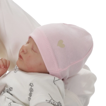 Czapka bawełniana jesienna, wiosenna dla dziewczynki, biała Nestie-3