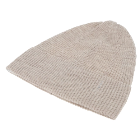 Czapka damska zimowa, jesienna, ciemnobeżowa, 100% wełniana merino, Sogne-5