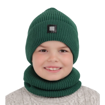 Czapka i komin dla chłopca zimowy komplet, camel, Amadeo-4