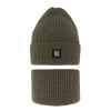 Czapka i komin dla chłopca zimowy komplet, khaki Amadeo-2