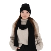 Czapka i szalik damski zimowy komplet, bordowy, 100% wełniany merino Melpomena-10