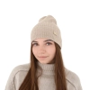 Czapka damska zimowa, wiosenna, jasnoróżowa, 100% wełniana merino Sophie-9