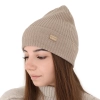 Czapka damska zimowa, wiosenna, jasnoróżowa, 100% wełniana merino Sophie-10