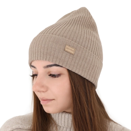 Czapka damska zimowa, wiosenna, jasnoróżowa, 100% wełniana merino Sophie-10
