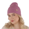 Czapka damska zimowa, wiosenna, jasnoróżowa, 100% wełniana merino Sophie-3