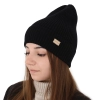 Czapka damska zimowa, wiosenna, jasnoróżowa, 100% wełniana merino Sophie-8