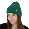 Czapka damska zimowa, wiosenna, zielona, 100% wełniana merino, Sophie-1