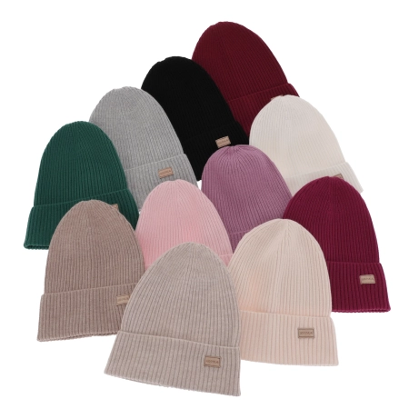Czapka damska zimowa, wiosenna, zielona, 100% wełniana merino, Sophie-5