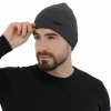Czapka zimowa męska, szara, z wełną merino Henk-3