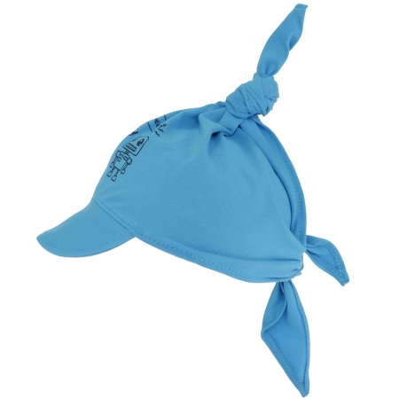 Chusta z daszkiem dla chłopca, niebieska, bawełniana Robik-2