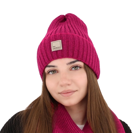 Czapka zimowa damska, biała, z wełną merino Benedetta-9