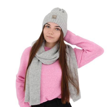 Czapka zimowa damska, biała, z wełną merino Benedetta-14