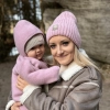 Czapka zimowa damska, czarna, z wełną merino Benedetta-3