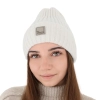 Czapka zimowa damska, czarna, z wełną merino Benedetta-9