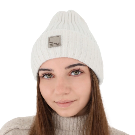 Czapka zimowa damska, czarna, z wełną merino Benedetta-9