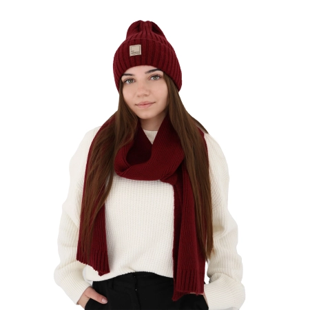 Czapka zimowa damska, czarna, z wełną merino Benedetta-17