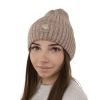 Czapka zimowa damska, beżowa, z wełną merino Benedetta-6