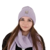 Czapka zimowa damska, beżowa, z wełną merino Benedetta-7