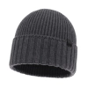 Czapka zimowa męska, szara, 100% wełniana merino, bezszwowa Bruner-2