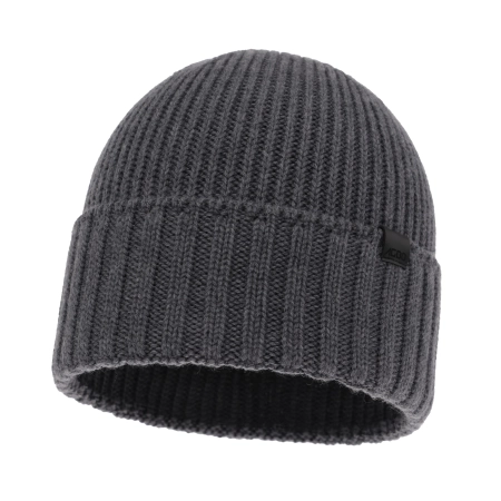 Czapka zimowa męska, szara, 100% wełniana merino, bezszwowa Bruner-2