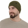 Czapka zimowa męska, zielona, 100% wełniana merino, bezszwowa Bruner-3