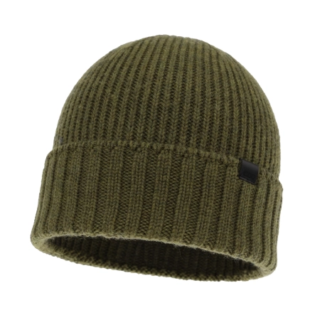 Czapka zimowa męska, zielona, 100% wełniana merino, bezszwowa Bruner-2