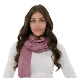 Szalik zimowy damski, różowy, 100% wełniany merino, Jessica-1