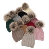 Czapka zimowa damska, różowa, z wełną merino Bafi-3