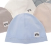 Czapka niemowlęca jesienna, wiosenna, szara, bawełniana Niki-3