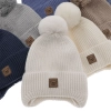 Czapka zimowa dla chłopca, błękitna, 100% wełniana merino, podszyta wełnianym polarem, wiązana Tacco-4