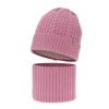 Czapka i komin dla dziewczynki zimowy komplet, fioletowy, 100% wełniany merino Jenny-2