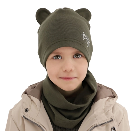 Czapka i komin dla chłopca jesienny, wiosenny komplet, niebieski Cymes-5