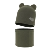 Czapka i komin dla chłopca jesienny, wiosenny komplet, khaki Cymes-2