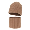 Czapka i komin dla chłopca jesienny, wiosenny komplet, camel, 100% wełniany merino Intro-2
