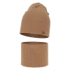 Czapka i komin dla chłopca jesienny, wiosenny komplet, camel, 100% wełniany merino Richi-2