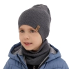 Czapka i komin dla chłopca jesienny, wiosenny komplet, niebieski, 100% wełniany merino Richi-3