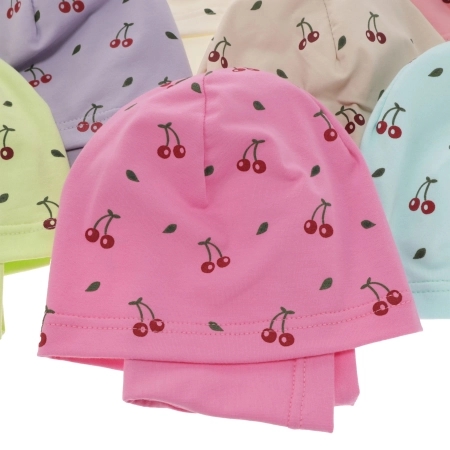 Czapka i komin dla dziewczynki jesienny, wiosenny komplet, limonkowy, bawełniany Cerise-5