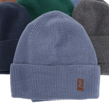 Czapka i komin dla chłopca jesienny, wiosenny komplet, niebieski, 100% wełniany merino Bruce-5
