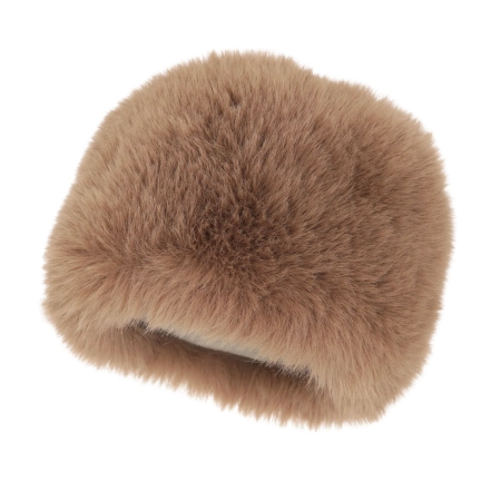 Czapka zimowa damska, podszyta polarem z wełny merino, camel Holly-2