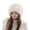 Czapka zimowa damska, podszyta polarem z wełny merino, kremowa Holly-1