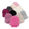 Czapka i komin dla dziewczynki, zimowy komplet, jasnoróżowy, 100% wełniany merino, Patricia-5