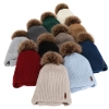 Czapka i komin dla chłopca zimowy komplet, kremowy, z wełną merino, wiązany Zongo-3