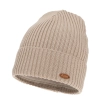Czapka zimowa damska, beżowa, z wełną merino Shila-2