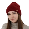 Czapka zimowa damska, beżowa, z wełną merino Shila-6